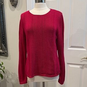 Vintage Talbots Vibrant Pink Knit Tunic Sweater